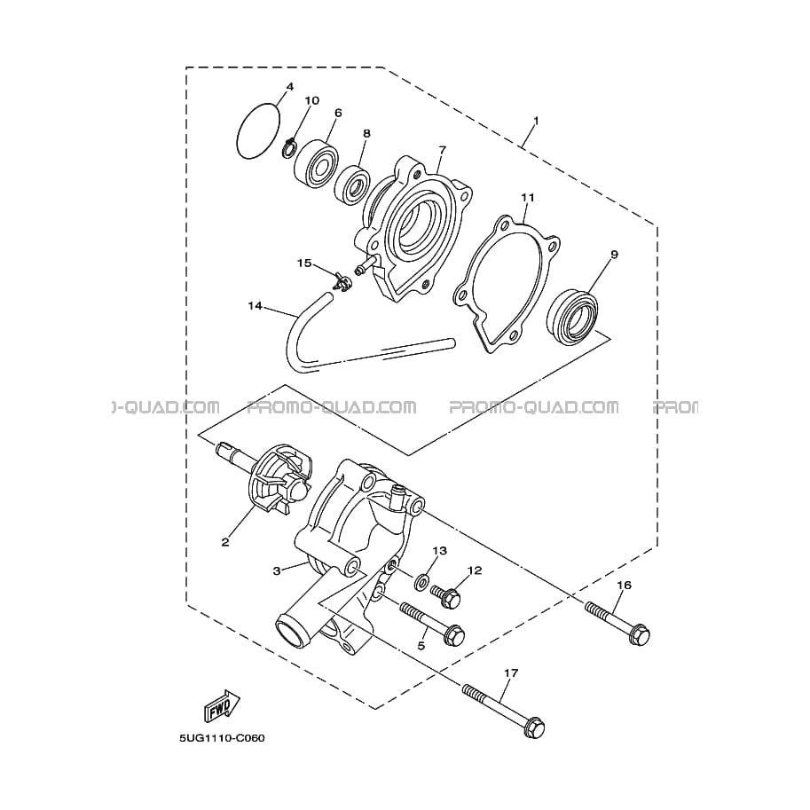 POMPE A EAU     DURITES  Yamaha  2007 660  Original parts OEMPOMPE A EAU     DURITES  Yamaha  2007 660  Original parts OEM