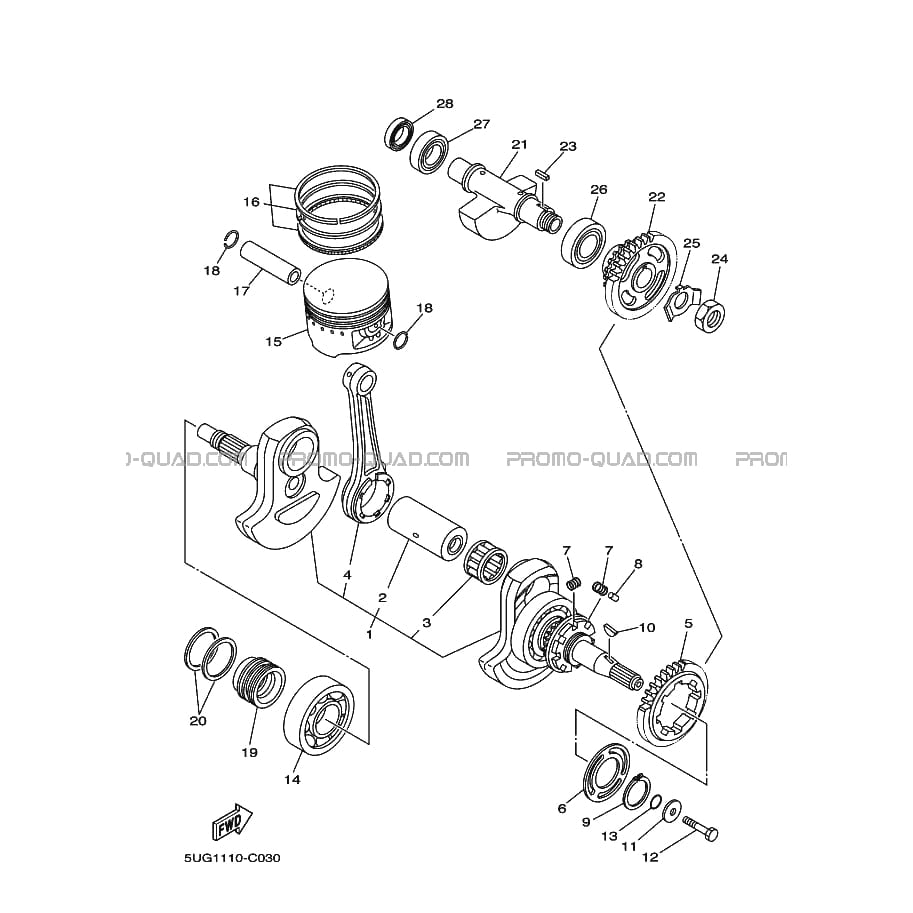 VILEBREQUIN     PISTON  Yamaha  2007 660  Original parts OEMVILEBREQUIN     PISTON  Yamaha  2007 660  Original parts OEM
