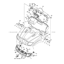 GARDE BOUE AVANT pour Yamaha 700 2008 RHINO YXR700F 5B43 ROMANTIQUE ROUGE