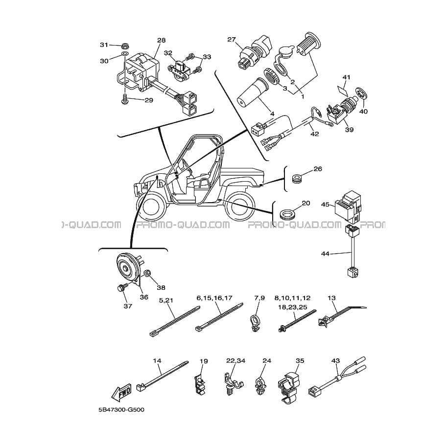 PARTIE ELECTRIQUE 2  Yamaha  2008 700  Original parts OEM