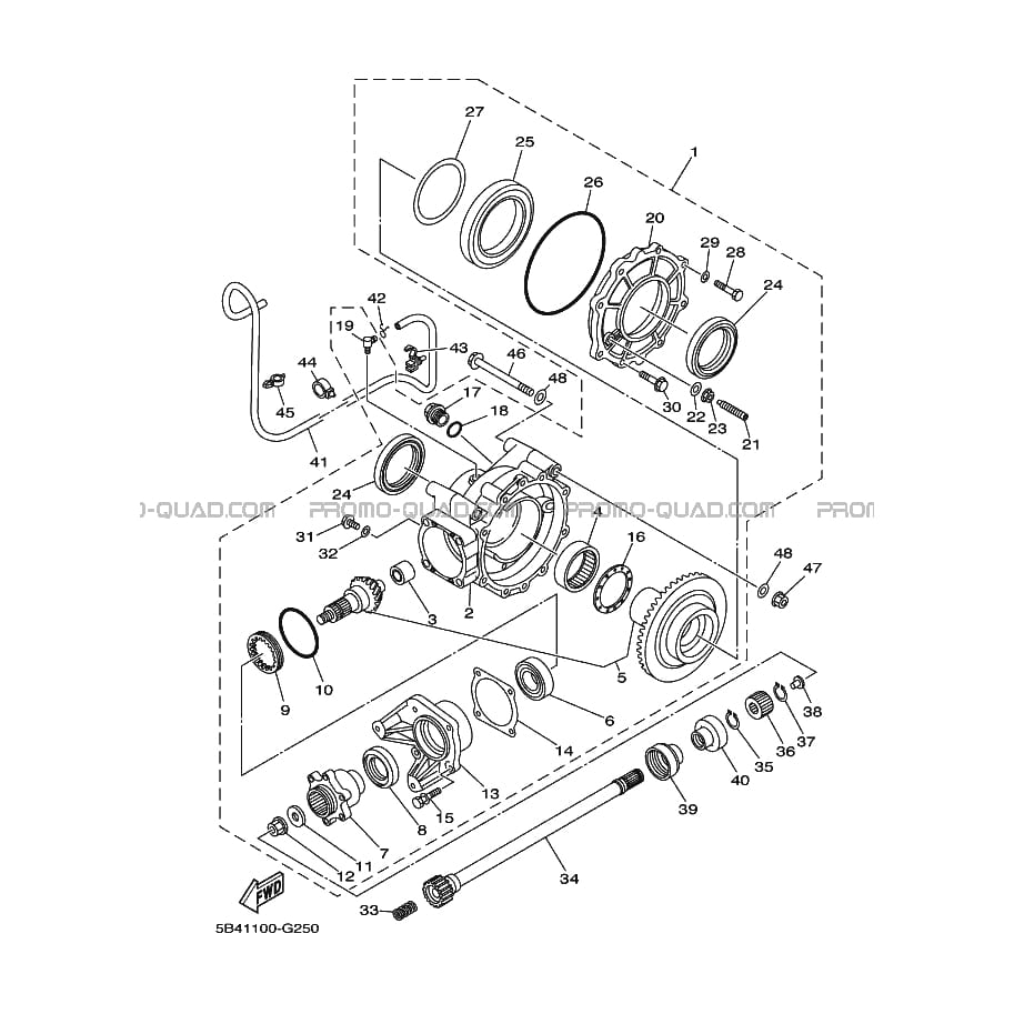 CARDAN COUPLE CONIQUE pour Quad Yamaha 2008 700 - Promo-Quad