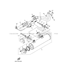 ECHAPPEMENT pour Yamaha 700 2008 RHINO YXR700F 5B4D YAMAHA BLACK