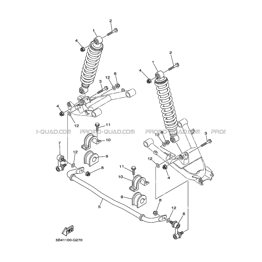 AMORTISSEUR ARRIERE 2  Yamaha  2012 700  Original parts OEM