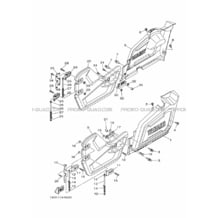 COUVERCLE LATERAL pour Yamaha 700 2014 VIKING YXM700E 1XP3 PASTEL DEEP GREEN