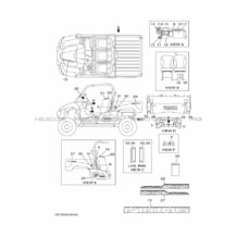 EMBLEME     ETIQUETTE 1 pour Yamaha 700 2014 VIKING YXM700E 1XP3 ROMANTIQUE ROUGE
