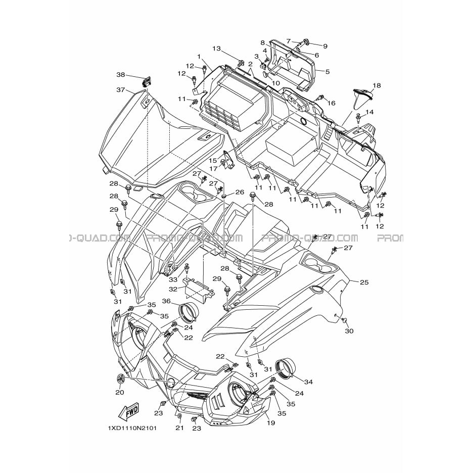 GARDE BOUE AVANT  Yamaha  2014 700  Original parts OEMGARDE BOUE AVANT  Yamaha  2014 700  Original parts OEM