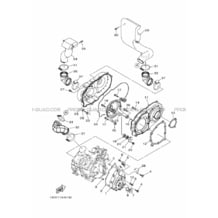 CARTER - MOTEUR 1 pour Yamaha 700 2014 VIKING_EPS_SE YXM700ES 1XP7 LOW GLOSS BLACK