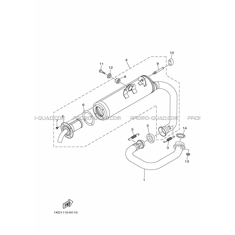 ECHAPPEMENT  Yamaha  2015 700  Original parts OEMECHAPPEMENT  Yamaha  2015 700  Original parts OEM