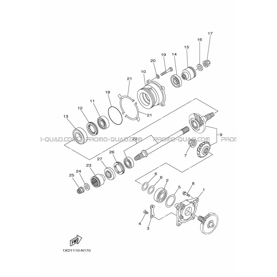 TRANSMISSION INTERMEDIAIRE  Yamaha  2015 700  Original parts OEMTRANSMISSION INTERMEDIAIRE  Yamaha  2015 700  Original parts OEM