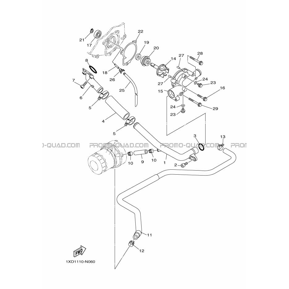 POMPE A EAU     DURITES  Yamaha  2015 700  Original parts OEMPOMPE A EAU     DURITES  Yamaha  2015 700  Original parts OEM