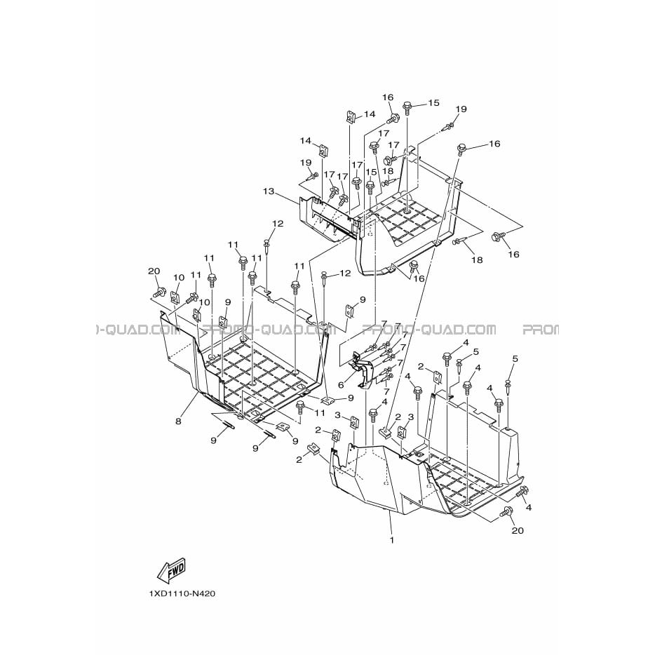 SUPPORT     REPOSE PIEDS  Yamaha  2015 700  Original parts OEMSUPPORT     REPOSE PIEDS  Yamaha  2015 700  Original parts OEM