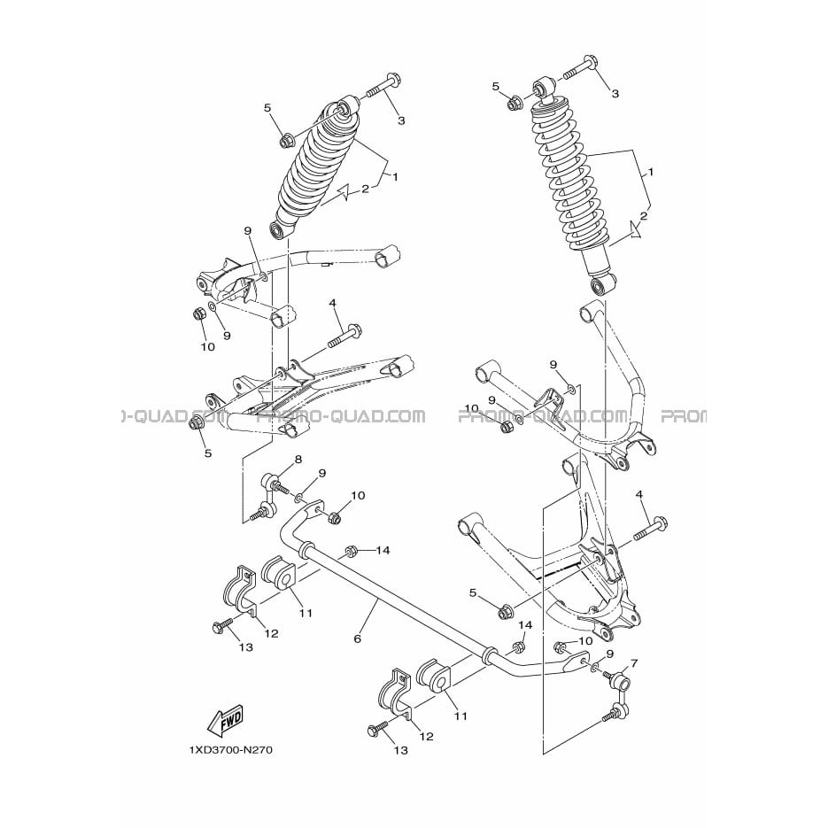 AMORTISSEUR ARRIERE  Yamaha  2015 700  Original parts OEM