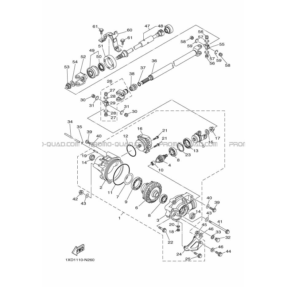 DIFFERENTIEL AVANT  Yamaha  2016 700  pièces OEMDIFFERENTIEL AVANT  Yamaha  2016 700  pièces OEM