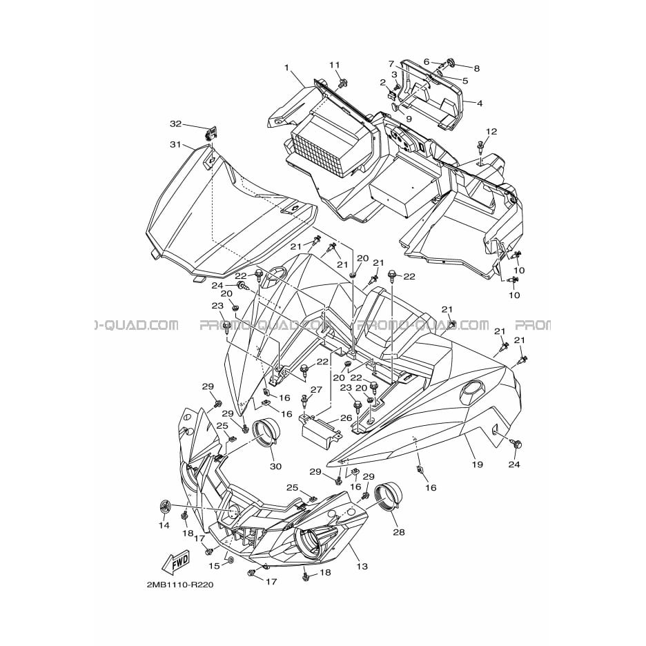 GARDE BOUE AVANT  Yamaha  2016 700  Original parts OEMGARDE BOUE AVANT  Yamaha  2016 700  Original parts OEM
