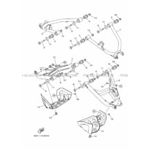 BRAS ARRIERE pour Yamaha 700 2019 VIKING 700 B5FF PASTEL DEEP GREEN (PDG)