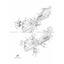 COUVERCLE LATERAL pour Yamaha 700 2019 VIKING 700 B5FF ROMANTIQUE ROUGE (RTR)