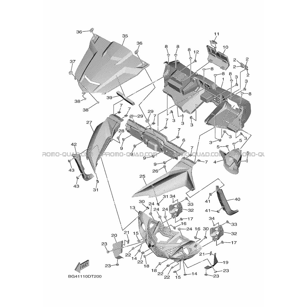 GARDE BOUE AVANT  Yamaha  2018 850  pièces OEMGARDE BOUE AVANT  Yamaha  2018 850  pièces OEM