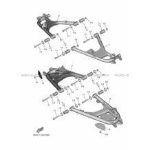 BRAS ARRIERE pour Yamaha 850 2019 WOLVERINE X2 850 B0D1 DARK GRAY SOLID R