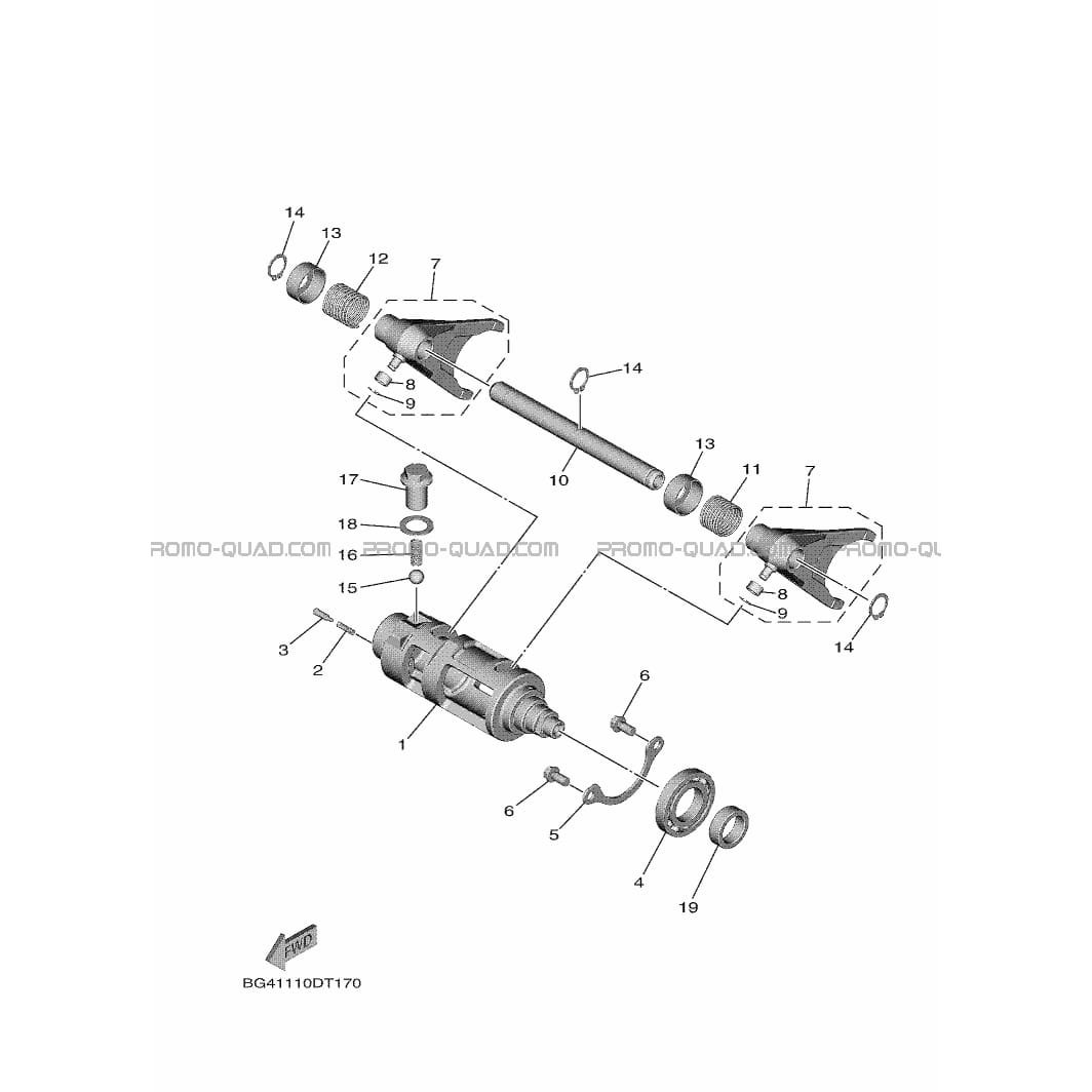 BARILLET DE SELECTION     FOURCHETTES  Yamaha  2020 850  Original parts OEMBARILLET DE SELECTION     FOURCHETTES  Yamaha  2020 850  Original parts OEM