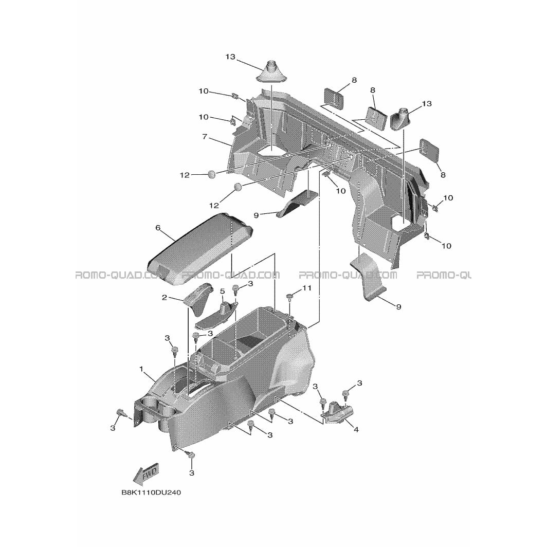COUVERCLE LATERAL 3  Yamaha  2020 850  pièces OEMCOUVERCLE LATERAL 3  Yamaha  2020 850  pièces OEM