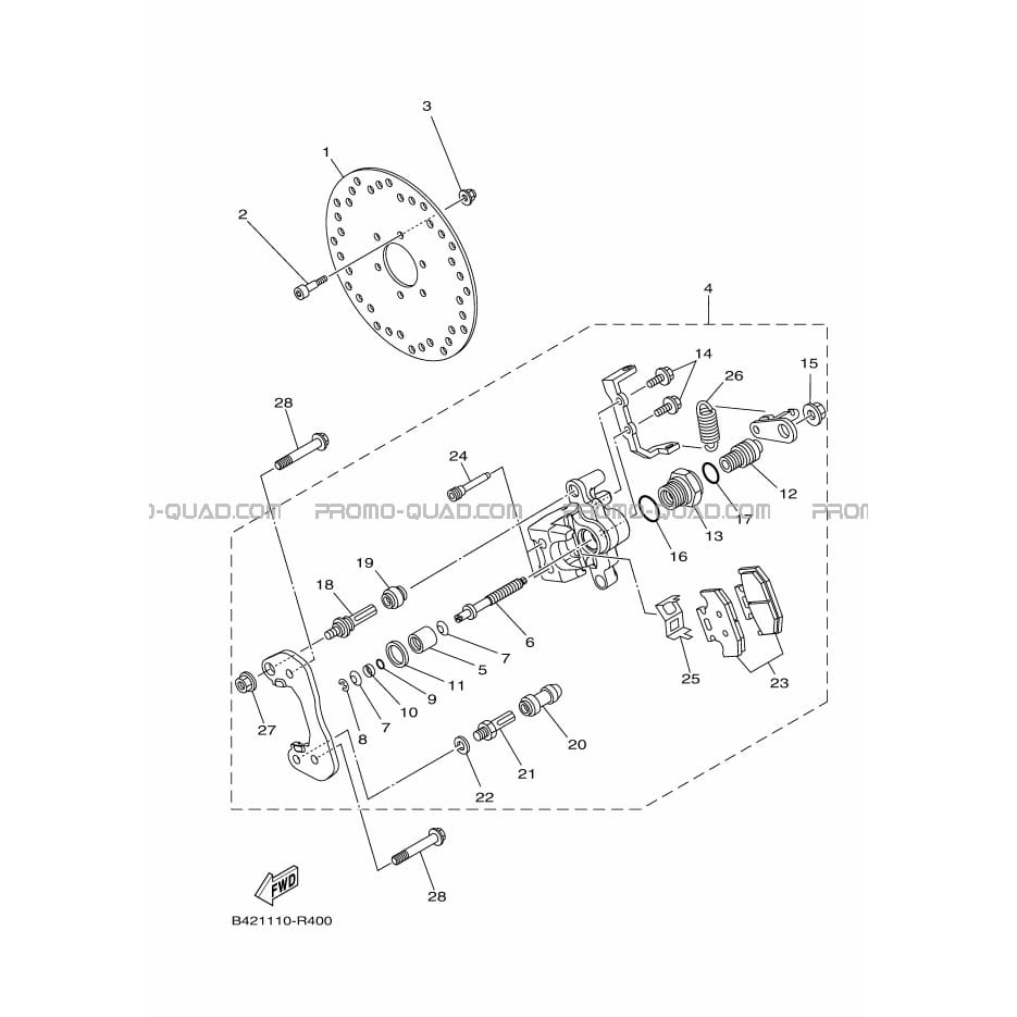 ETRIER DE FREIN ARRIERE 2  Yamaha  2017 1000  pièces OEMETRIER DE FREIN ARRIERE 2  Yamaha  2017 1000  pièces OEM