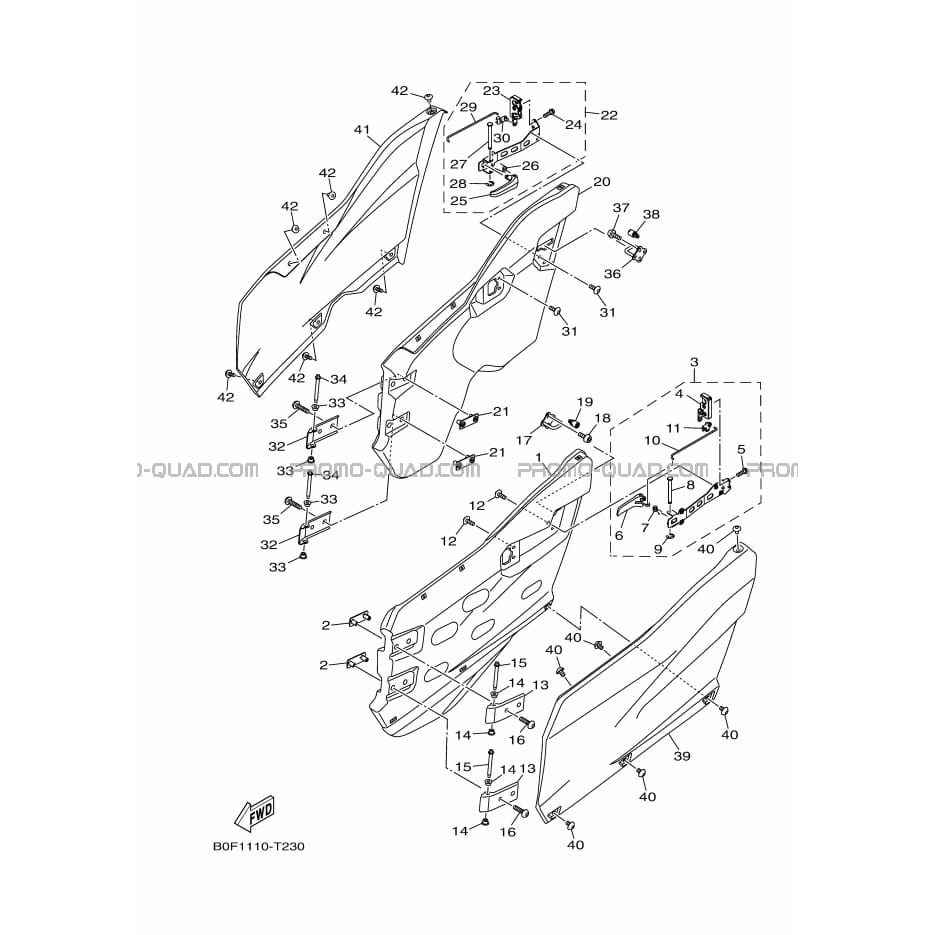 COUVERCLE LATERAL 3  Yamaha  2019 1000  pièces OEMCOUVERCLE LATERAL 3  Yamaha  2019 1000  pièces OEM