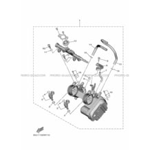 BOITIER PAPILLON INJECTION 1 pour Yamaha 1000 2021 WOLVERINE RMAX 4 EPS SE XT-R B4J2 MAT DARKGRAYISH LEAFGREEN ME 3