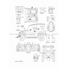 EMBLEME     ETIQUETTE 1 pour Yamaha 1000 2021 WOLVERINE RMAX 4 EPS SE XT-R B4J2 MAT DARKGRAYISH LEAFGREEN ME 3