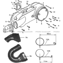 CACHE CARTER MOTEUR GAUCHE MODELE 2019 ET AVANT pour Hytrack Toutes les cylindrées Toutes les années HY150 - 150S - 150SX