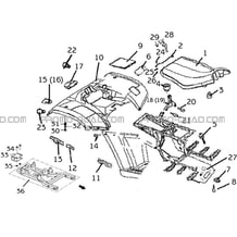 CARROSSERIE ARRIERE   SELLE pour Hytrack All cylindrical All Years HY210