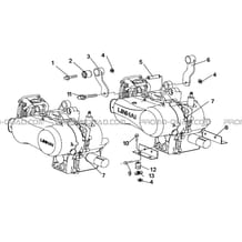 ENSEMBLE MOTEUR   SUPPORT MOTEUR pour Hytrack Toutes les cylindrées Toutes les années HY210