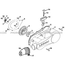 CARTER MOTEUR GAUCHE pour Hytrack All cylindrical All Years HY210