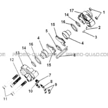 ETRIER FREIN ARRIERE pour Hytrack All cylindrical All Years HY300 DEMON