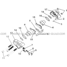 ETRIER FREIN ARRIERE pour Hytrack Toutes les cylindrées Toutes les années HY310