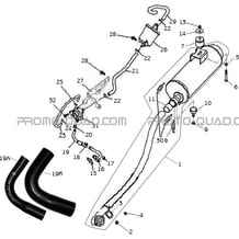 ECHAPPEMENT pour Hytrack All cylindrical All Years HY320 4x2 - 4x4