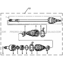 CARDAN ROUES ARRIERE pour Hytrack Toutes les cylindrées Toutes les années HY410IS