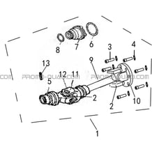 ENSEMBLE CARDAN ARRIERE pour Hytrack All cylindrical All Years HY410IS