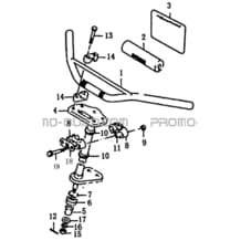 COLONNE DE DIRECTION   GUIDON pour Hytrack All cylindrical All Years HY50 Av Juin 2006