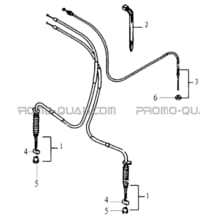 CABLES FREIN AVANT   CABLE ACCELERATEUR pour Hytrack Toutes les cylindrées Toutes les années HY50 Av Juin 2006