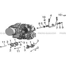 ENSEMBLE MOTEUR   SUPPORT MOTEUR pour Hytrack Toutes les cylindrées Toutes les années HY500T EPS T3