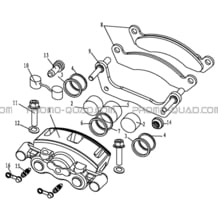 ETRIER DE FREIN AVANT GAUCHE pour Hytrack Toutes les cylindrées Toutes les années HY550 4x4