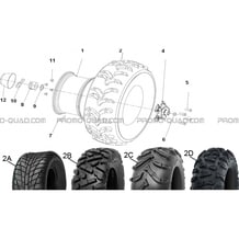 ROUES AVANT pour Hytrack Toutes les cylindrées Toutes les années HY550 4x4 EFI