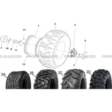 ROUES ARRIERE pour Hytrack All cylindrical All Years HY550 4x4 EFI