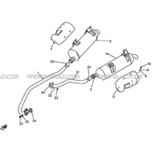 ECHAPPEMENT pour Hytrack Toutes les cylindrées Toutes les années HY550 4x4 EFI