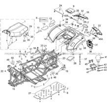 CARROSSERIE ARRIERE   CHASSIS   SELLE   DECO pour Hytrack Toutes les cylindrées Toutes les années HY570IS