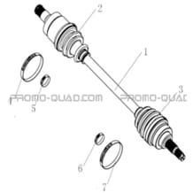 CARDAN ARRIERE GAUCHE pour Hytrack All cylindrical All Years HY570IS