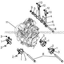 ENSEMBLE MOTEUR   SUPPORT MOTEUR pour Hytrack Toutes les cylindrées Toutes les années HY570STL EPS