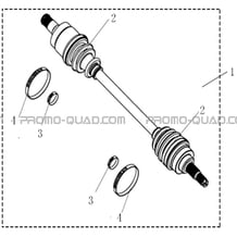 CARDAN AVANT DROIT pour Hytrack All cylindrical All Years HY570X