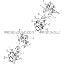 CARDANS AVANT ET ARRIERE pour Hytrack All cylindrical All Years HY570X