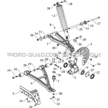 SUSPENSION AVANT GAUCHE pour Hytrack Toutes les cylindrées Toutes les années HY610S